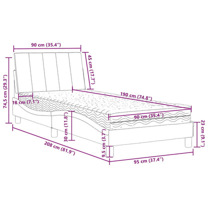 Letto con Materasso Hanko Verde Scuro 90x190 cm in Velluto | homemem39