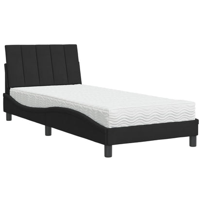Letto con Materasso Hanko Nero 90x200 cm in Velluto - homemem39