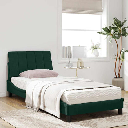 Letto con Materasso Hanko Verde Scuro 90x200 cm in Velluto | homemem39