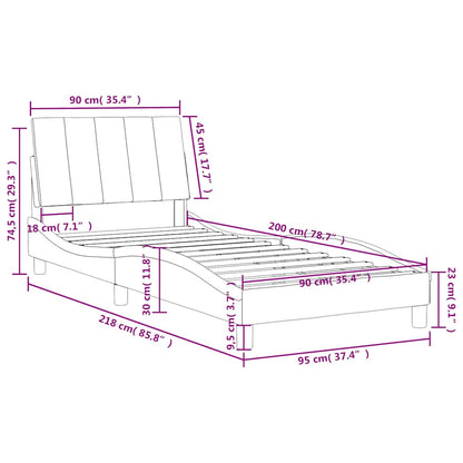 Letto con Materasso Hanko Verde Scuro 90x200 cm in Velluto | homemem39