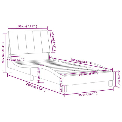 Letto con Materasso Hanko Blu 90x200 cm in Velluto | homemem39