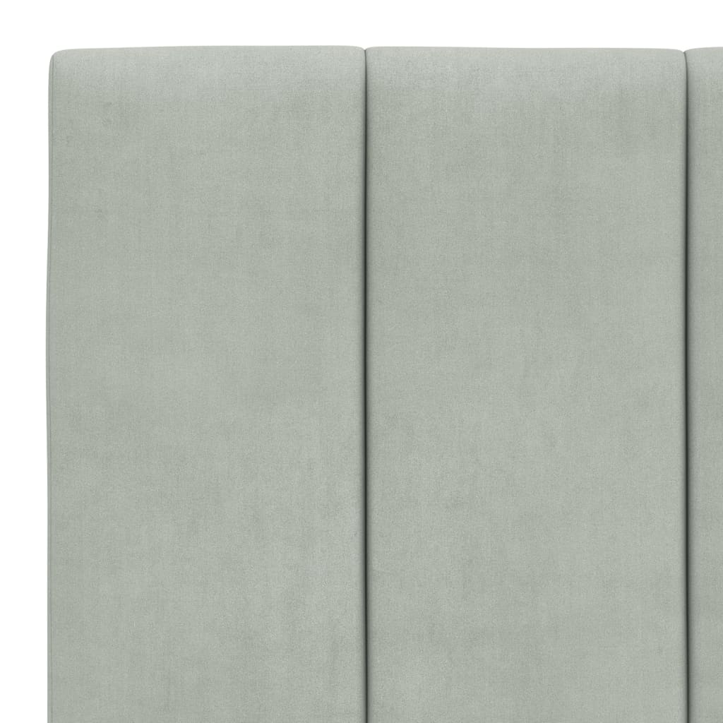 Letto con Materasso Hanko Grigio Chiaro 100x200 cm in Velluto - homemem39