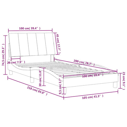 Letto con Materasso Hanko Verde Scuro 100x200 cm in Velluto | homemem39