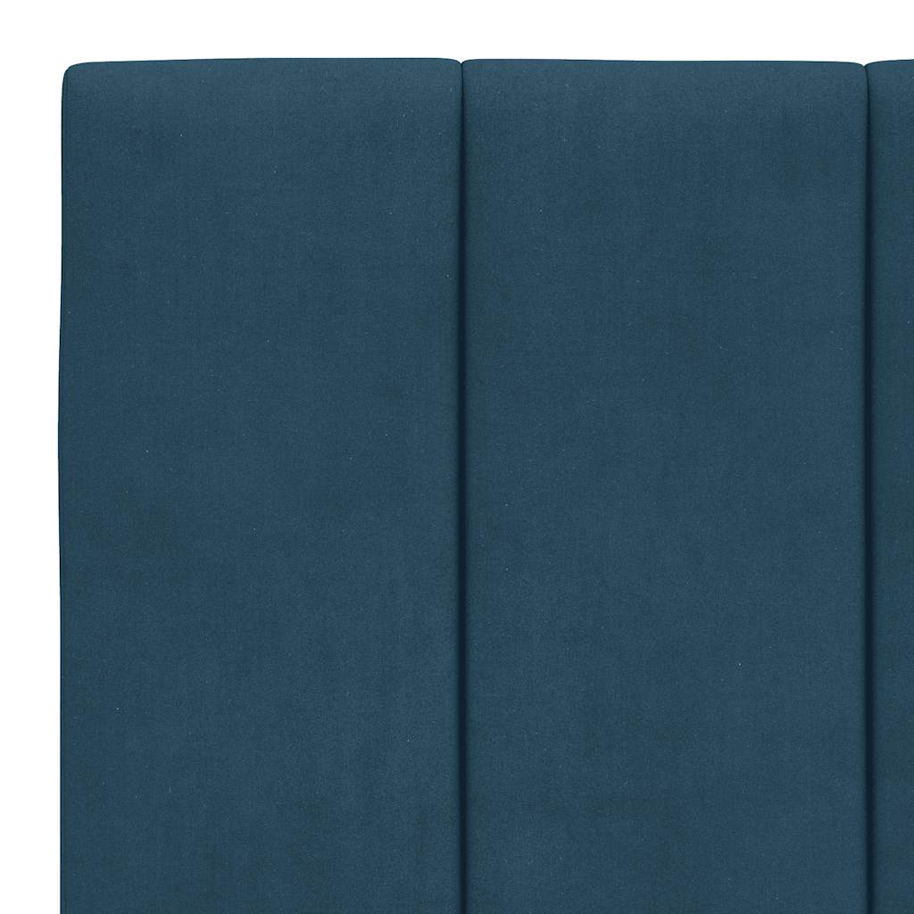 Letto con Materasso Hanko Blu 100x200 cm in Velluto