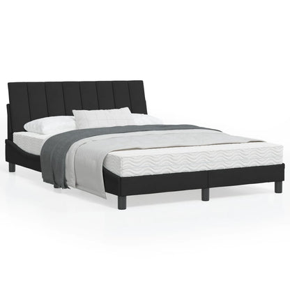 Letto con Materasso Hanko Nero 120x200 cm in Velluto