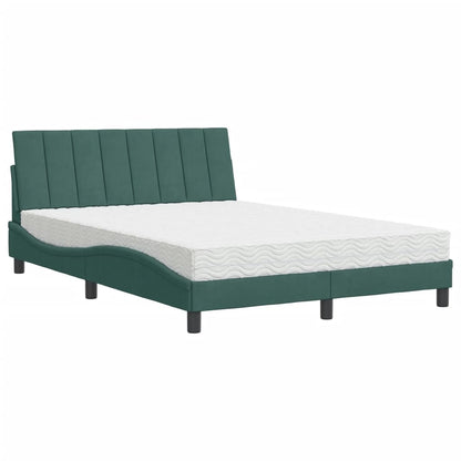 Letto con Materasso Hanko Verde Scuro 120x200 cm in Velluto