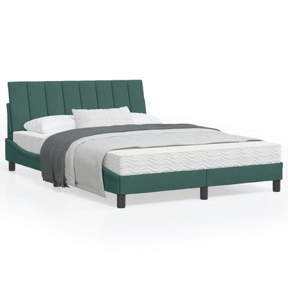 Letto con Materasso Hanko Verde Scuro 120x200 cm in Velluto