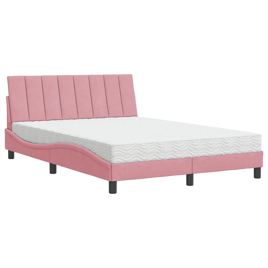 Letto con Materasso Hanko Rosa 120x200 cm in Velluto | homemem39