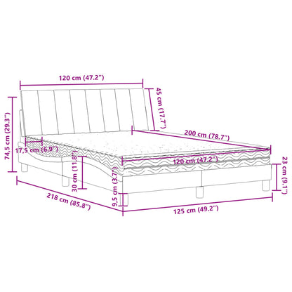 Letto con Materasso Hanko Rosa 120x200 cm in Velluto | homemem39