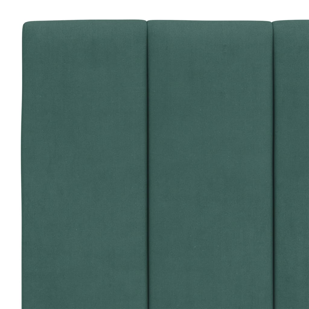 Letto con Materasso Hanko Verde Scuro 140x190 cm in Velluto - homemem39