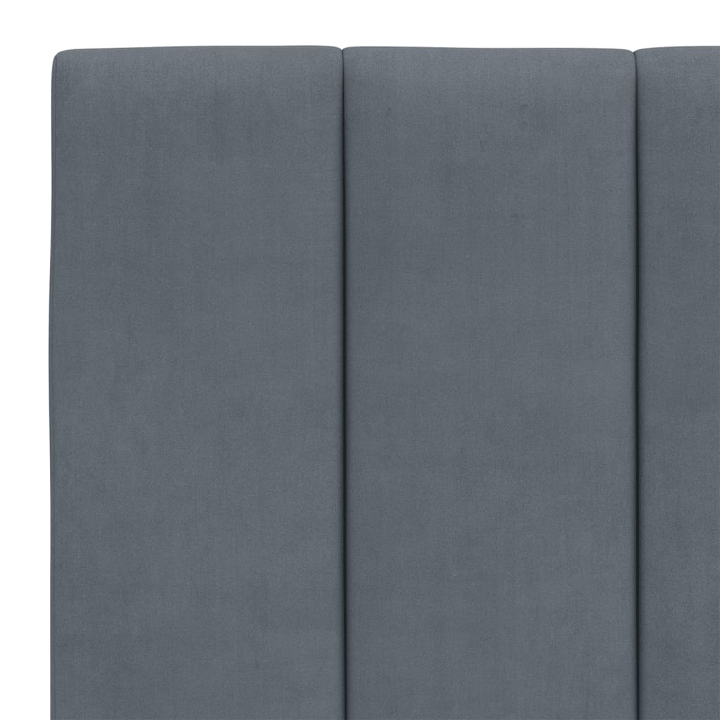 Letto con Materasso Hanko Grigio Scuro 140x200 cm in Velluto - homemem39