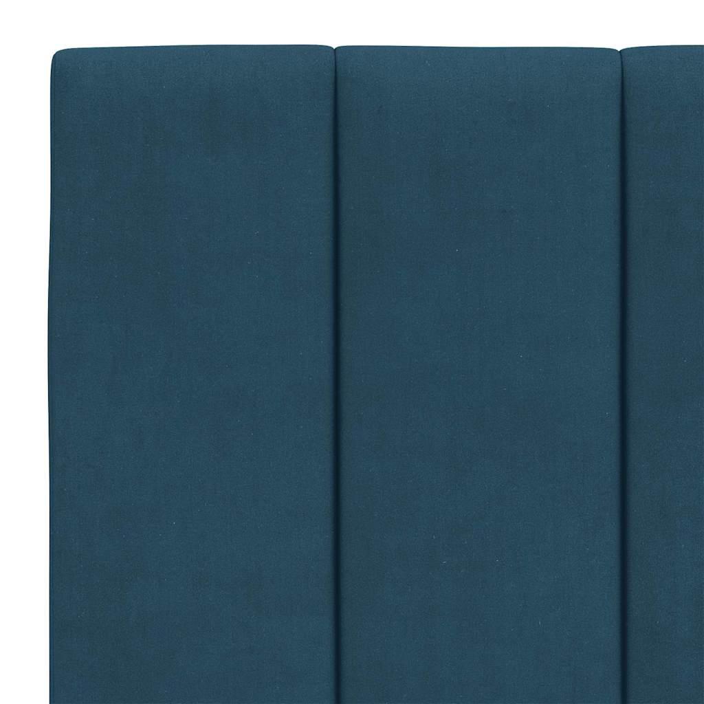 Letto con Materasso Hanko Blu 140x200 cm in Velluto