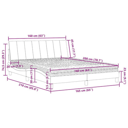 Letto con Materasso Hanko Verde Scuro 160x200 cm in Velluto | homemem39