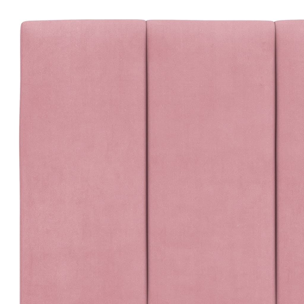 Letto con Materasso Hanko Rosa 160x200 cm in Velluto - homemem39