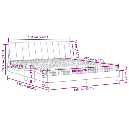 Letto con Materasso Hanko Blu 180x200 cm in Velluto