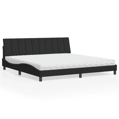 Letto con Materasso Hanko Nero 200x200 cm in Velluto - homemem39