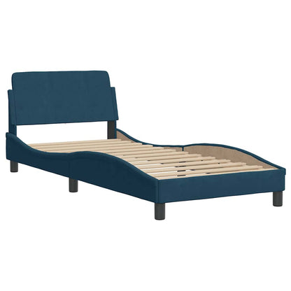 Letto con Materasso Blu 80x200 cm in Velluto
