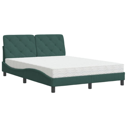Letto con Materasso Verde Scuro 140x200 cm in Velluto - homemem39