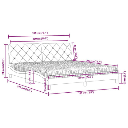 Letto con Materasso Blu 180x200 cm in Velluto