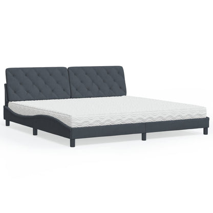 Letto con Materasso Grigio Scuro 200x200 cm Velluto - homemem39