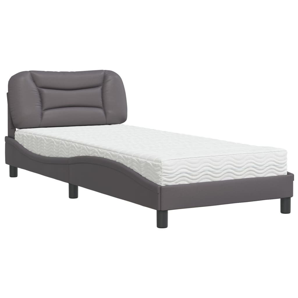Letto con Materasso Hvar Grgio 80x200 cm in Similpelle | homemem39