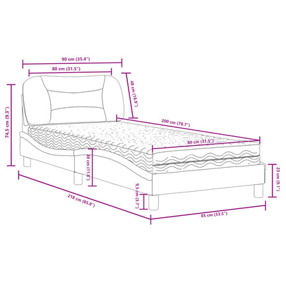 Letto con Materasso Hvar Cappuccino 80x200 cm Similpelle