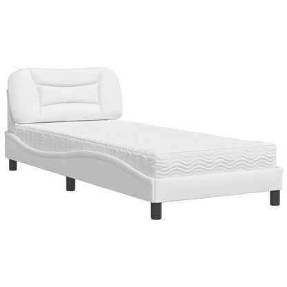 Letto con Materasso Hvar Bianco 90x190 cm in Similpelle | homemem39