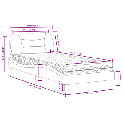 Letto con Materasso Hvar Bianco 90x190 cm in Similpelle | homemem39