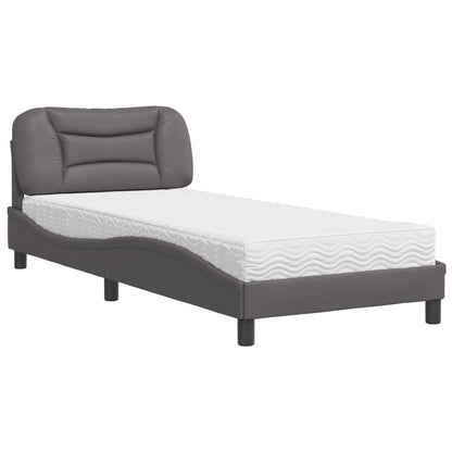 Letto con Materasso Hvar Grigio 90x190 cm in Similpelle | homemem39