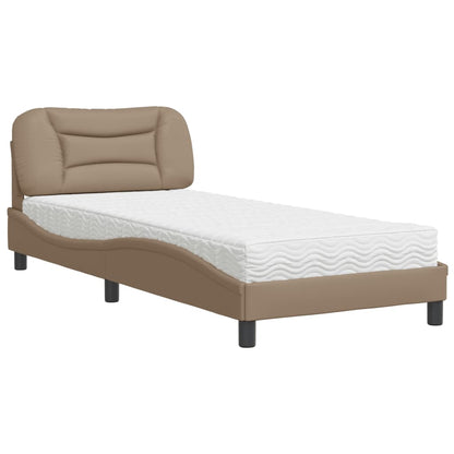 Letto con Materasso Hvar Cappuccino 90x200 cm in Similpelle | homemem39