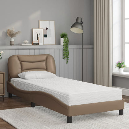 Letto con Materasso Hvar Cappuccino 90x200 cm in Similpelle | homemem39