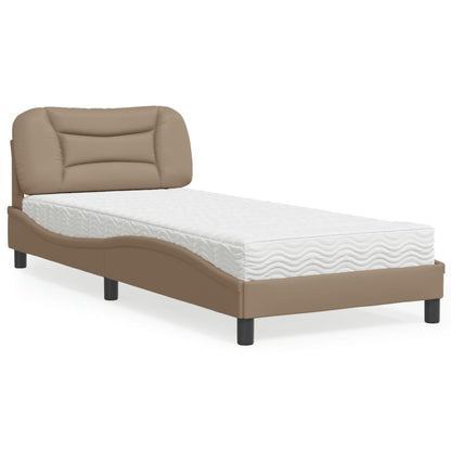 Letto con Materasso Hvar Cappuccino 90x200 cm in Similpelle | homemem39