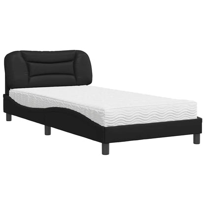Letto con Materasso Hvar Nero 100x200 cm in Similpelle - homemem39