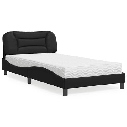 Letto con Materasso Hvar Nero 100x200 cm in Similpelle - homemem39