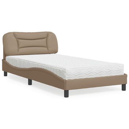 Letto con Materasso Hvar Cappuccino 100x200cm Similpelle - homemem39