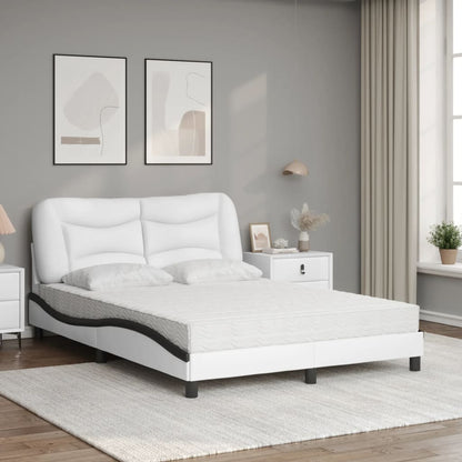 Letto con Materasso Hvar Nero e Bianco 120x200 cm in Similpelle