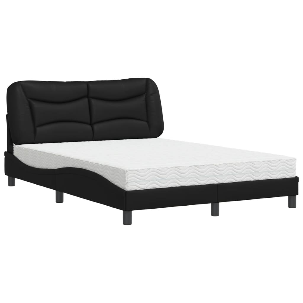 Letto con Materasso Hvar Nero 140x190 cm in Similpelle | homemem39