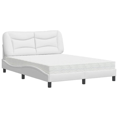 Letto con Materasso Hvar Bianco 140x190 cm in Similpelle - homemem39