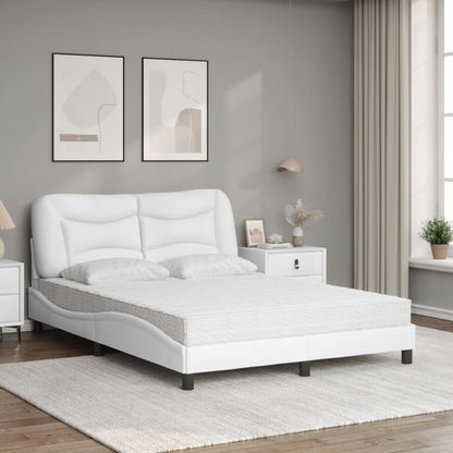 Letto con Materasso Hvar Bianco 140x200 cm in Similpelle - homemem39