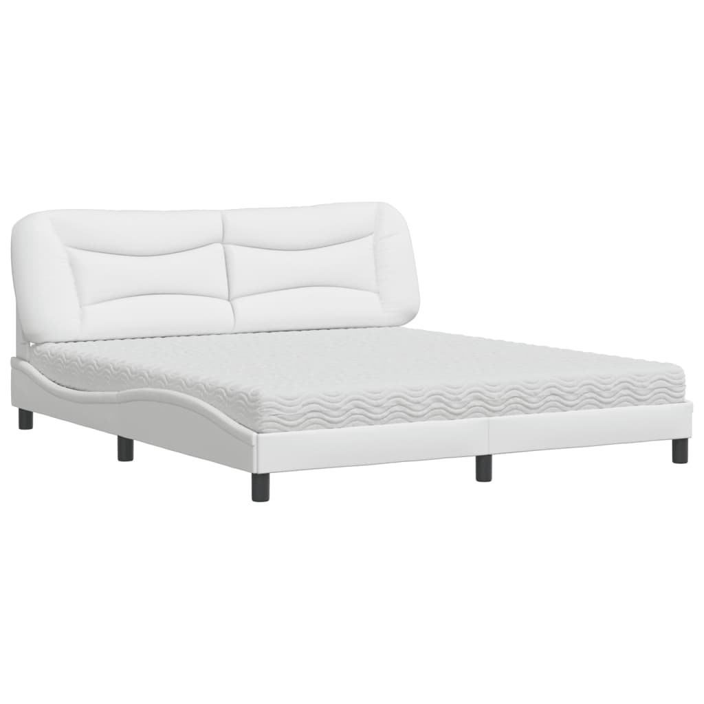 Letto con Materasso Hvar Bianco 180x200 cm in Similpelle - homemem39
