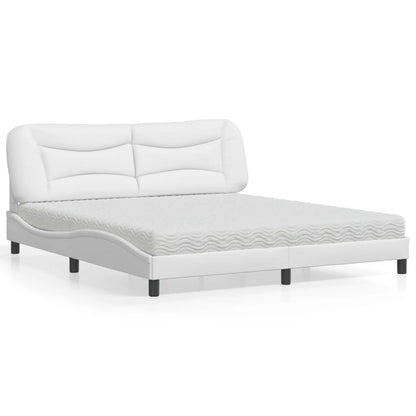 Letto con Materasso Hvar Bianco 180x200 cm in Similpelle - homemem39