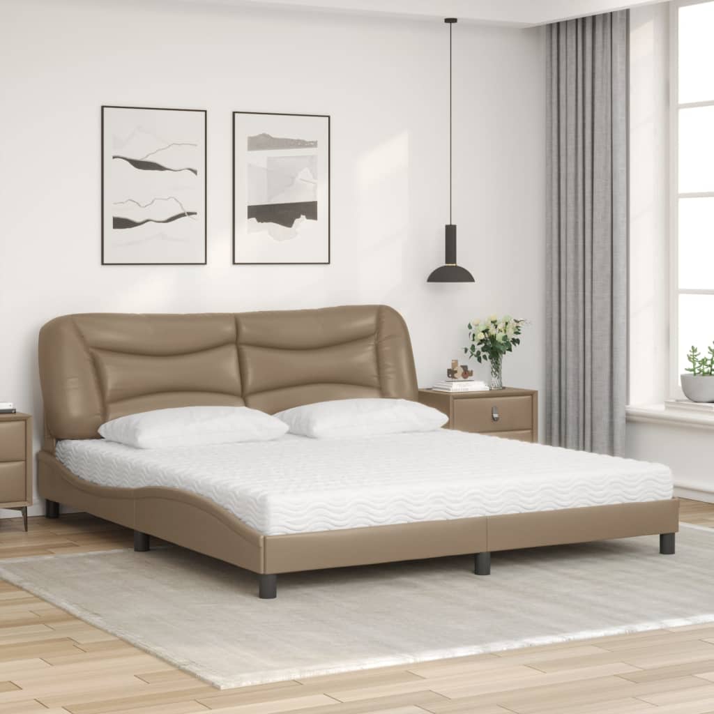 Letto con Materasso Hvar Cappuccino 180x200cm Similpelle