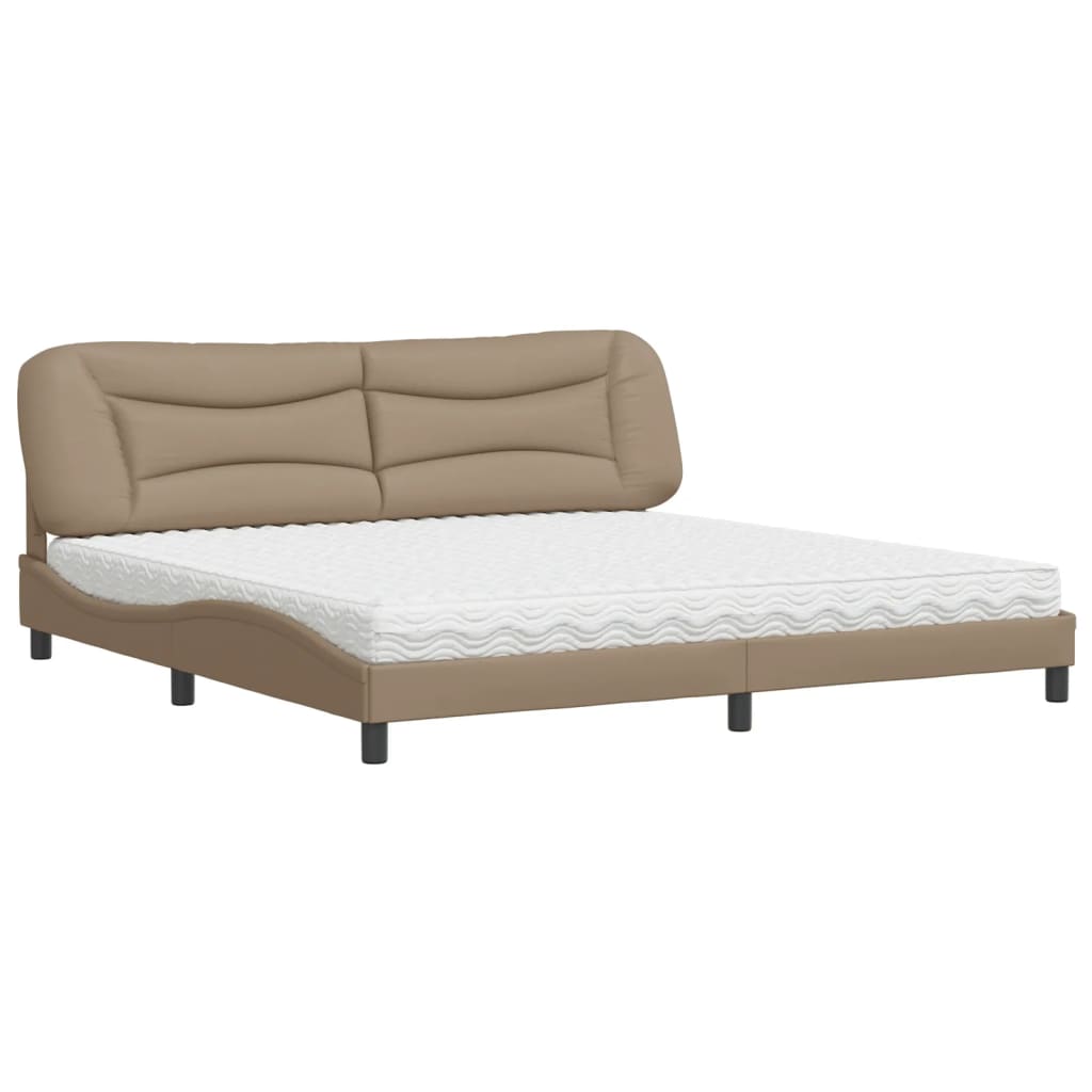 Letto con Materasso Hvar Cappuccino 200x200cm Similpelle - homemem39