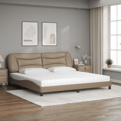 Letto con Materasso Hvar Cappuccino 200x200cm Similpelle - homemem39