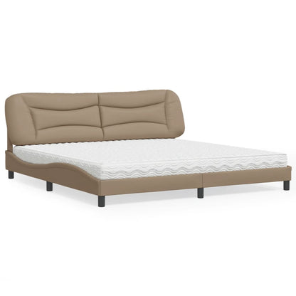 Letto con Materasso Hvar Cappuccino 200x200cm Similpelle - homemem39