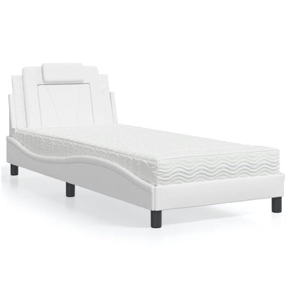 Letto Viana con Materasso Bianco 80x200 cm in Similpelle - homemem39