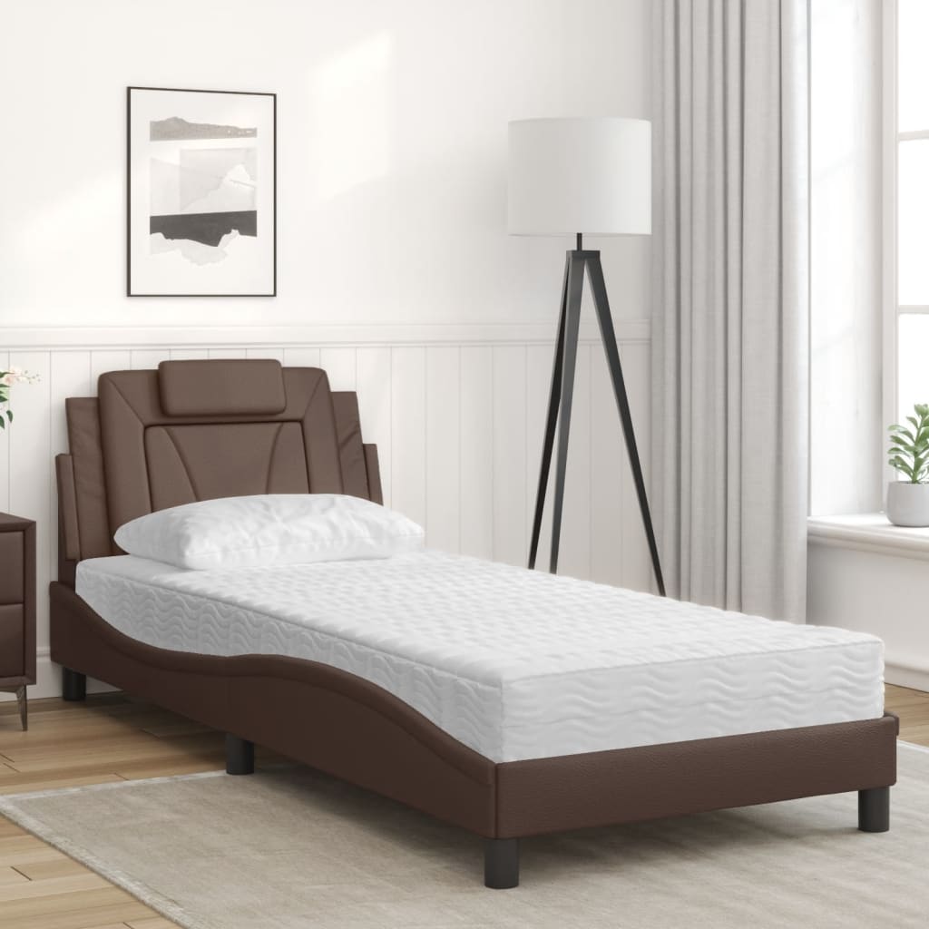 Letto Viana con Materasso Marrone 80x200 cm in Similpelle | homemem39