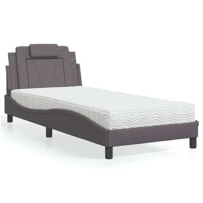 Letto Viana con Materasso Grgio 80x200 cm in Similpelle | homemem39