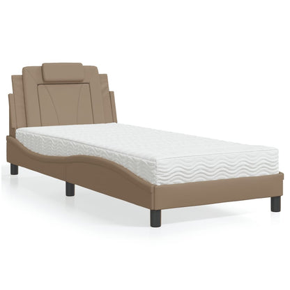 Letto Viana con Materasso Cappuccino 80x200 cm Similpelle - homemem39