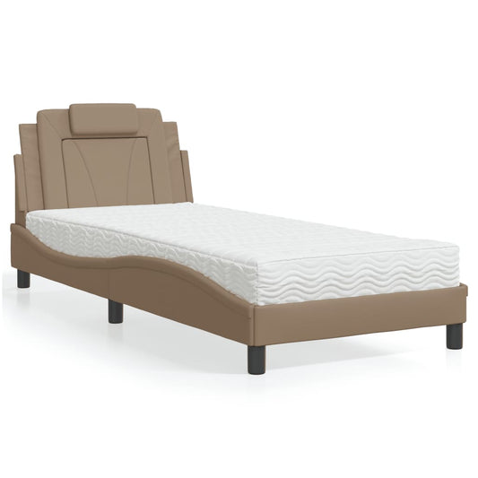 Letto Viana con Materasso Cappuccino 80x200 cm Similpelle - homemem39